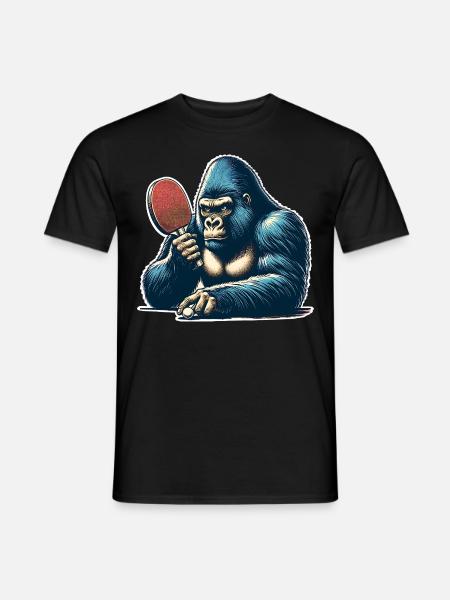 Gorille du tennis de table - T-shirt homme - noir