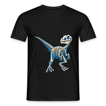 Urzeit Dino Velociraptor Skelett Knochen Raptor - Männer T-Shirt - Schwarz - Vorne - AI Model Male 178 light (178cm)