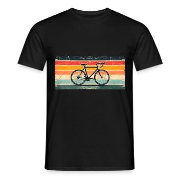 Retro Sunset Aesthetic Bike Reifen Fahrrad - Männer T-Shirt - Schwarz - Vorne - AI Model Male 178 light (178cm)