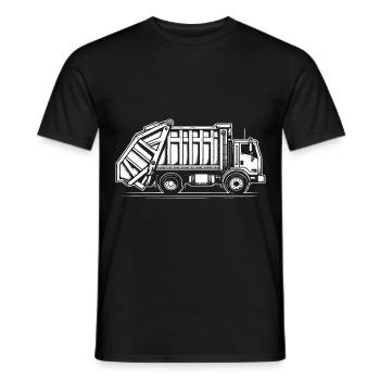Conception simple et cool du camion à ordures - T-shirt homme - noir - Devant - AI Model Male 178 light (178cm)