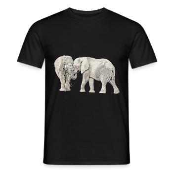 Elefant - Männer T-Shirt - Schwarz - Vorne - AI Model Male 178 light (178cm)
