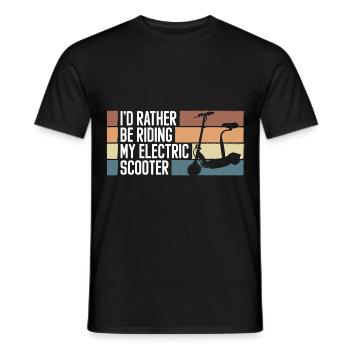 Scooter Rider E-Scooter Hybrid - Men's T-Shirt - black - Front - AI Model Male 178 light (178cm)