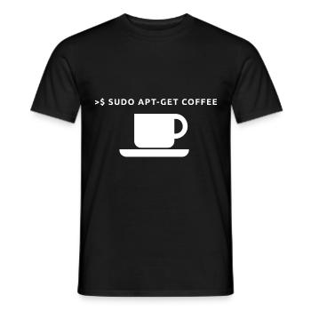 Lustiges Linux Kaffee Admin Shirt Pinguin Coder - Männer T-Shirt - Schwarz - Vorne - AI Model Male 178 light (178cm)