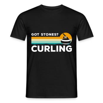 Curler Équipe des joueurs de sports d’hiver - T-shirt homme - noir - Devant - AI Model Male 178 light (178cm)
