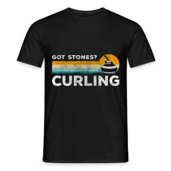 curling team - Men's T-Shirt - black - Front - AI Model Male 178 light (178cm)