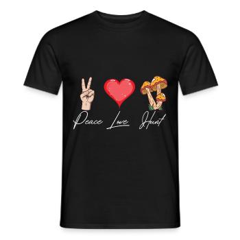 Mushroom pickers and mushroom friends - Men's T-Shirt - black - Front - AI Model Male 178 light (178cm)