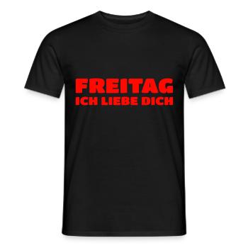 Freitag, Ich Liebe Dich - Männer T-Shirt - Schwarz - Vorne - AI Model Male 178 light (178cm)