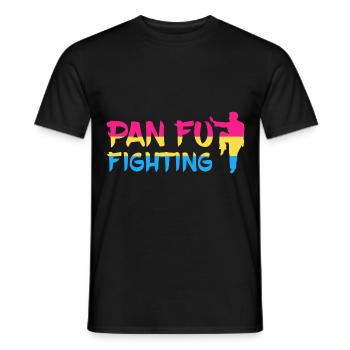 PAN FU Fighting/ Pansexual, CSD Gay Pride - Men's T-Shirt - black - Front - AI Model Male 178 light (178cm)