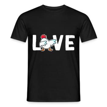 LOVE Chicken Dab dabbing Chicken Funny Chickens - T-shirt homme - noir - Devant - AI Model Male 178 light (178cm)