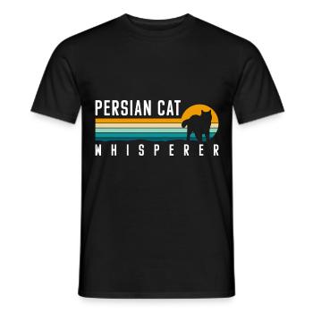 Perser Katze Katzendame Katzenfreund Katzenmama - Männer T-Shirt - Schwarz - Vorne - AI Model Male 178 light (178cm)