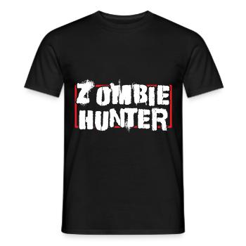 Zombie Hunter - Men's T-Shirt - black - Front - AI Model Male 178 light (178cm)