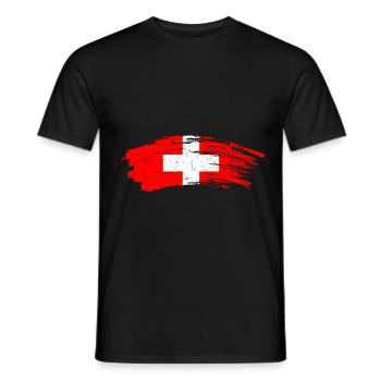 Suisse - T-shirt homme - noir - Devant - AI Model Male 178 light (178cm)
