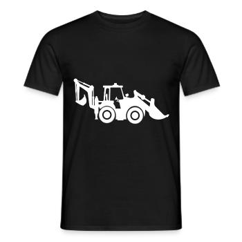 T-shirt rétrocaveuse blanche pour le ventilateur de la pelle - T-shirt homme - noir - Devant - AI Model Male 178 light (178cm)