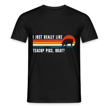 Teacup Schwein Schwein Minipig Piggy - Männer T-Shirt - Schwarz - Vorne - AI Model Male 178 light (178cm)