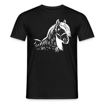 Pferd - Männer T-Shirt - Schwarz - Vorne - AI Model Male 178 light (178cm)