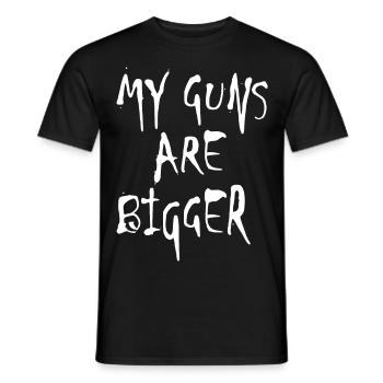 MY GUNS are bigger weapon 2reborn wh - Men's T-Shirt - black - Front - AI Model Male 178 light (178cm)