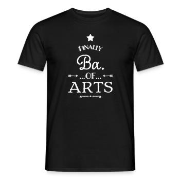 finally ba. of arts T-Shirt - Männer T-Shirt - Schwarz - Vorne - AI Model Male 178 light (178cm)
