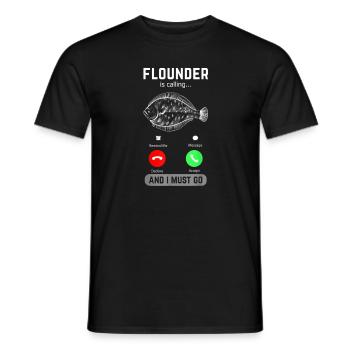 Flounder Is Calling And I Must Go Funny Phone Scre - T-shirt homme - noir - Devant - AI Model Male 178 light (178cm)