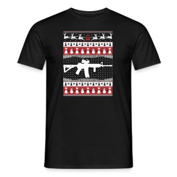 AR15 Pull de Noël laid T-shirts de Noël AR15 - T-shirt homme - noir - Devant - AI Model Male 178 light (178cm)