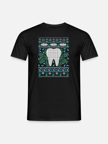 Dental Hygienist Ugly Christmas Holiday Dentist Xm - Mænd T-shirt - sort