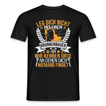 Brunnenbauer Brunnenbau Bohrgeräteführer Tiefbau - Männer T-Shirt - Schwarz - Vorne - AI Model Male 178 light (178cm)