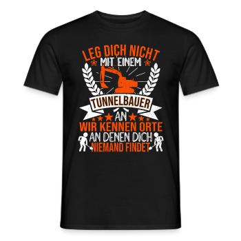 Tunnelbauer Tunnelbau Tunnel Schacht Mineur - Männer T-Shirt - Schwarz - Vorne - AI Model Male 178 light (178cm)