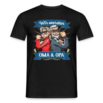 Expecting grandparents we will be grandma and grandpa - Men's T-Shirt - black - Front - AI Model Male 178 light (178cm)