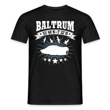 L'île de Baltrum coordonne la mer du Nord - T-shirt homme - noir - Devant - AI Model Male 178 light (178cm)