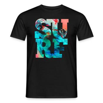 Surf Wellen Surfer Beach Surf - T-shirt homme - noir - Devant - AI Model Male 178 light (178cm)