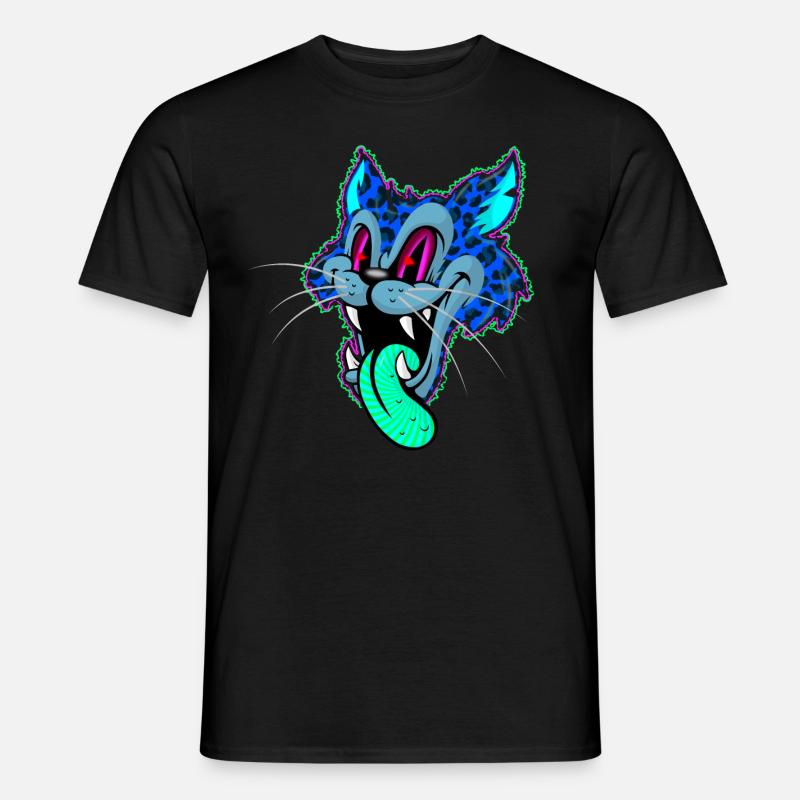 Leopard Comic Psychédélique - T-shirt homme - noir