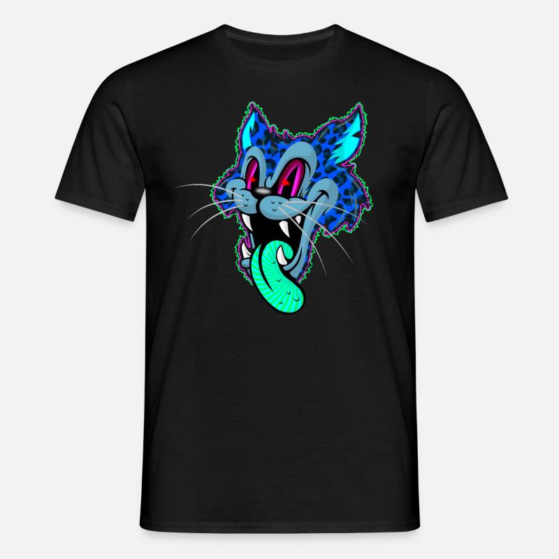 Leopard Comic Psychedelisch - Männer T-Shirt - Schwarz