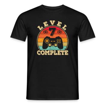 7 Jahre Ehe verheiratet Gamer 7. Hochzeitstag - Männer T-Shirt - Schwarz - Vorne - AI Model Male 178 light (178cm)