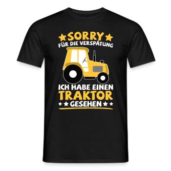 Traktor Trecker Ich habe einen Traktor gesehen - Männer T-Shirt - Schwarz - Vorne - AI Model Male 178 light (178cm)