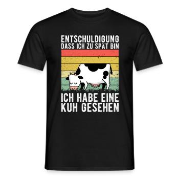 Kuh Landwirt Bauernhof Kinder Landwirtschaft Bauer - Männer T-Shirt - Schwarz - Vorne - AI Model Male 178 light (178cm)