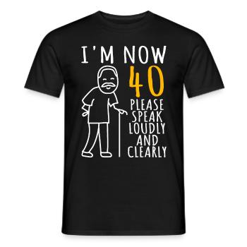 40th birthday 40s 40th I am now 40 years old - Men's T-Shirt - black - Front - AI Model Male 178 light (178cm)