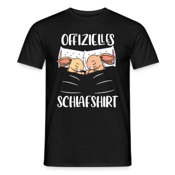 Offizielles Schlafshirt Schlafanzug Pyjama Hasen - Männer T-Shirt - Schwarz - Vorne - AI Model Male 178 light (178cm)