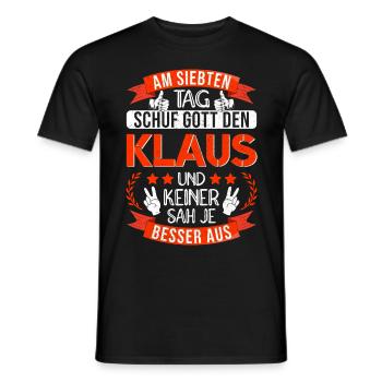 Klaus Name Vorname Namenstag Namensgeschenk - Männer T-Shirt - Schwarz - Vorne - AI Model Male 178 light (178cm)