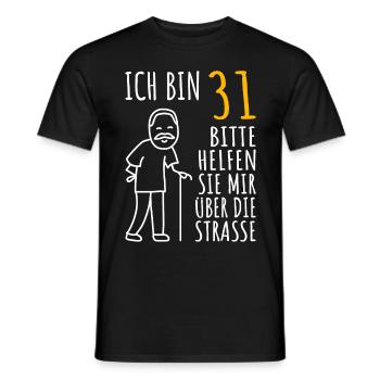 31 Geburtstag 31er 31ter Ich bin 31 Jahre alt Mann - Männer T-Shirt - Schwarz - Vorne - AI Model Male 178 light (178cm)