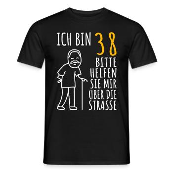 38 Geburtstag 38er 38ter Ich bin 38 Jahre alt Mann - Männer T-Shirt - Schwarz - Vorne - AI Model Male 178 light (178cm)