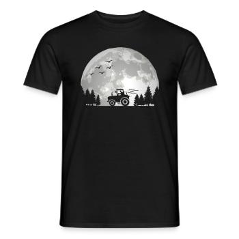 Tractor driver Tractor Tractor Farmer Moon - Men's T-Shirt - black - Front - AI Model Male 178 light (178cm)