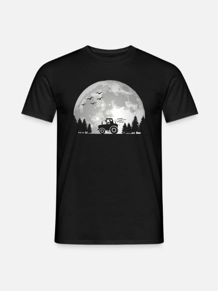 Conducteur de tracteur Tracteur Tracteur Agriculteur Moon - T-shirt homme - noir