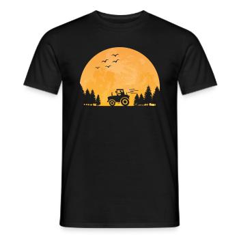 Traktorfahrer Traktor Trecker Landwirt Bauer Mond - Männer T-Shirt - Schwarz - Vorne - AI Model Male 178 light (178cm)
