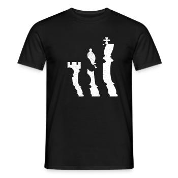Schach Schachspieler Schachfiguren Silhoutte Chess - Männer T-Shirt - Schwarz - Vorne - AI Model Male 178 light (178cm)