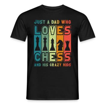 Schachspieler Schach Papa Vater Chess Dad - Männer T-Shirt - Schwarz - Vorne - AI Model Male 178 light (178cm)