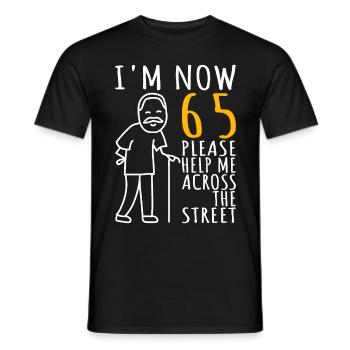 65ème anniversaire Homme 65ème J’ai maintenant 65 ans - T-shirt homme - noir - Devant - AI Model Male 178 light (178cm)