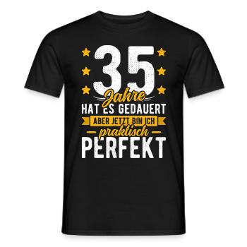 35 Geburtstag Mann 35er 35ter Ich bin 35 Jahre alt - Männer T-Shirt - Schwarz - Vorne - AI Model Male 178 light (178cm)