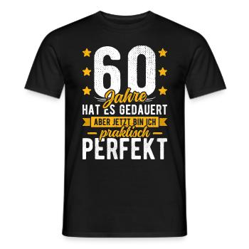 60 Geburtstag Mann 60er 60ter Ich bin 60 Jahre alt - Männer T-Shirt - Schwarz - Vorne - AI Model Male 178 light (178cm)