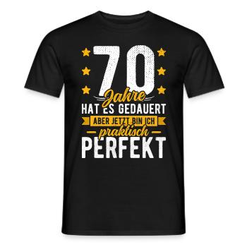 70 Geburtstag Mann 70er 70ter Ich bin 70 Jahre alt - Männer T-Shirt - Schwarz - Vorne - AI Model Male 178 light (178cm)