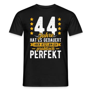44 Geburtstag Mann 44er 44ter Ich bin 44 Jahre alt - Männer T-Shirt - Schwarz - Vorne - AI Model Male 178 light (178cm)