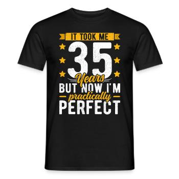 35th birthday 35 years old man woman 35th 35er - Men's T-Shirt - black - Front - AI Model Male 178 light (178cm)
